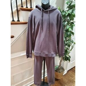 Mono B Men's Gray 100% Cotton Two Piece Hoodie & Trouser Tracksuits Size Large